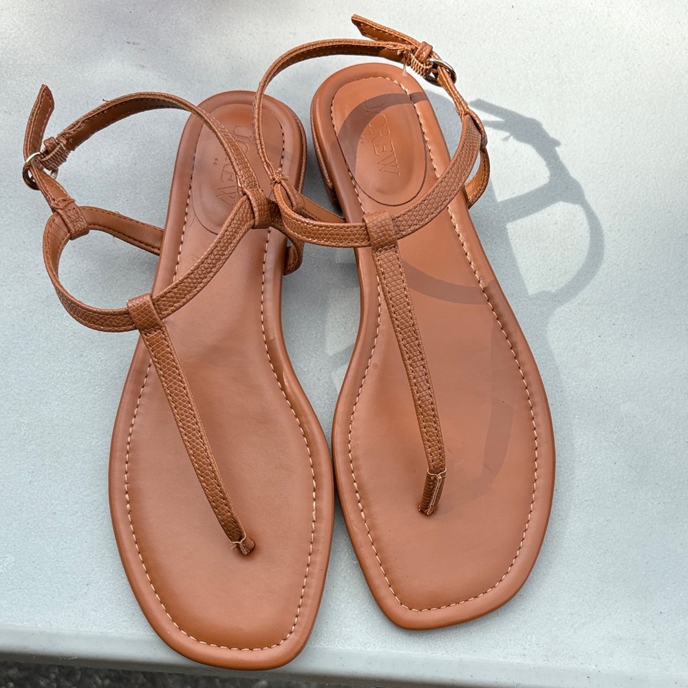J.Crew Tan Leather Sandals size 9